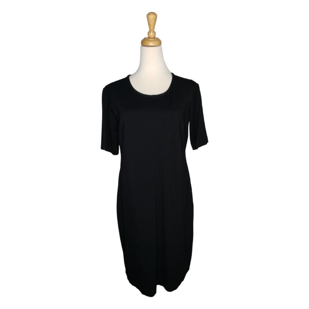 Jockey Person to Person Ponte Knit Short Sleeve Zip Back Dress Size M